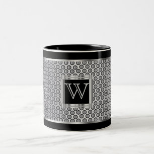 Monogram Black und Silver Metal Mesh Zweifarbige Tasse