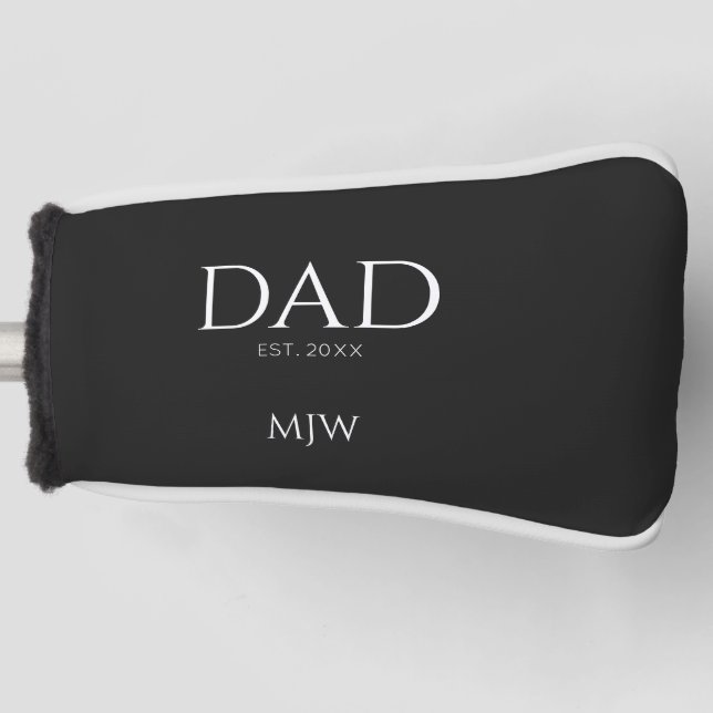 Monogram Black Vater Typografy Golf Head Cover Headcover (Vorderseite)