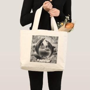 Monogram Black & White Delphine Ozean   Jumbo Stoffbeutel