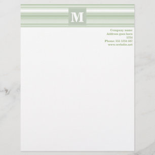 Monogram, blass-grüne Streifen Briefkopf