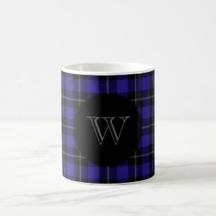 Monogram Blue Black Kariert Kaffeetasse