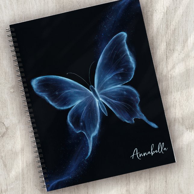 Monogram Blue Butterfly Notizbuch (Von Creator hochgeladen)