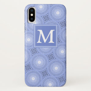 Monogram Blue Circles pattern Case-Mate iPhone Hülle