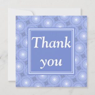 Monogram Blue Circles pattern Dankeskarte