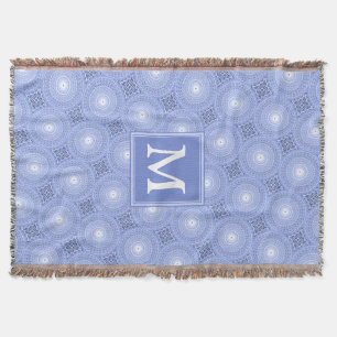 Monogram Blue Circles pattern Decke