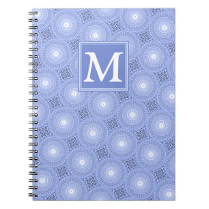 Monogram Blue Circles pattern Notizblock