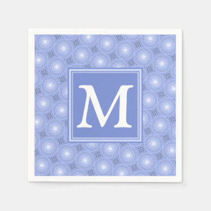 Monogram Blue Circles pattern Serviette