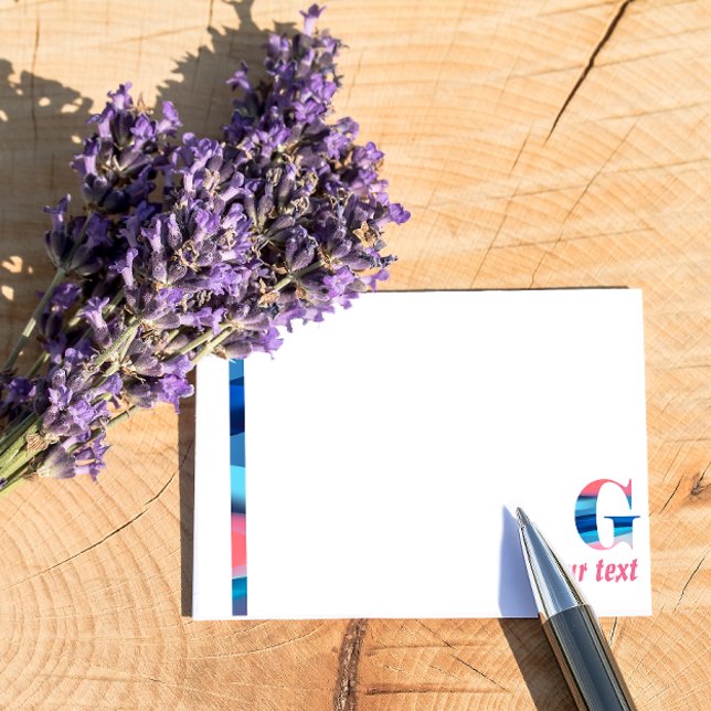 Monogram Blue Coral Letter G notes Post-it Klebezettel (Von Creator hochgeladen)