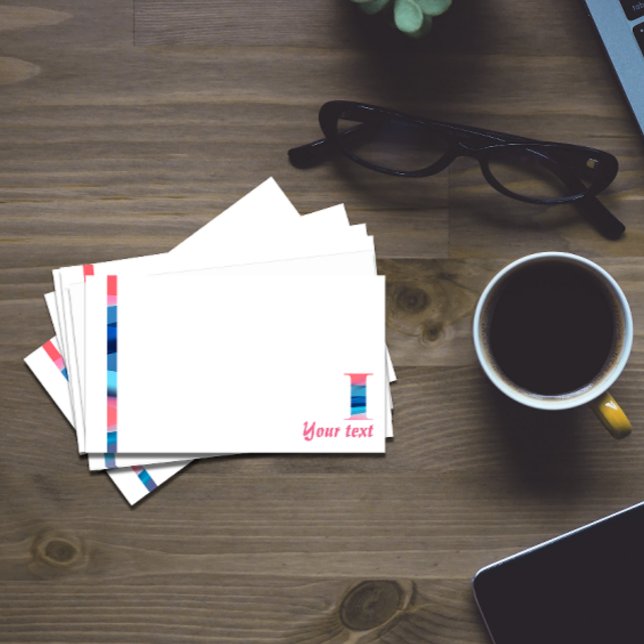 Monogram Blue Coral Letter I notes Post-it Klebezettel (Von Creator hochgeladen)