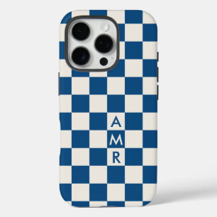 Monogram Blue Creme Prüfmuster iPhone 16 Pro Hülle