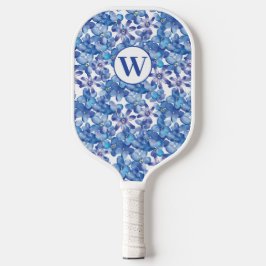 Monogram Blue Floral Pickleball Paddel Schläger