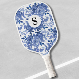 Monogram Blue Floral Pickleball Schläger