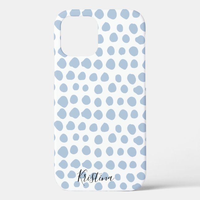 MONOGRAM BLUE GEPUNKTET iPhone Case (Rückseite)