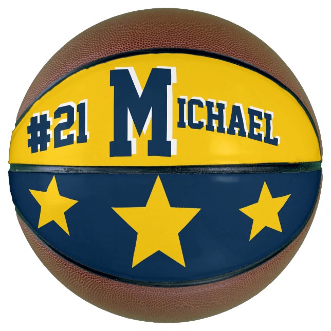 Monogram Blue & Gold Basketball (Vorderseite)