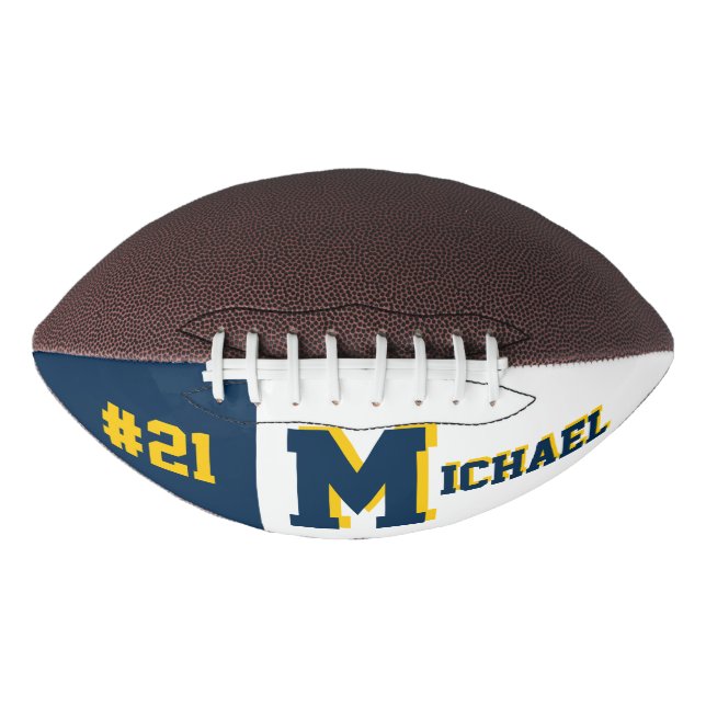 Monogram Blue & Gold Football (Vorderseite)