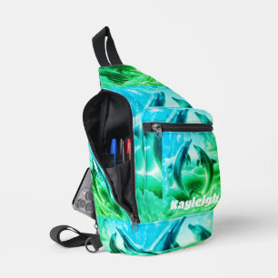 Monogram Blue & Green Delphins Ozean Crossbody Bag