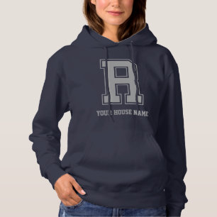 Monogram Blue Grey Uni House Initial R Hoodie