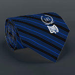 Monogram Blue Imitats Gold Gastroenterologin Krawatte<br><div class="desc">Eine blau und schwarz gestreifte personalisierte Krawatte,  zugeschnitten auf gastroenterologische Mediziner.</div>