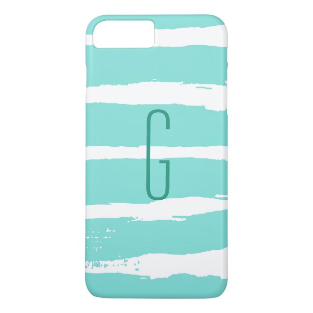 Monogram Blue Lackstreifen Case-Mate iPhone Hülle (Rückseite)