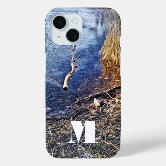 Monogram Blue Lakeshore Case-Mate iPhone Hülle (Rückseite)