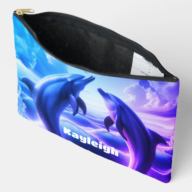 Monogram Blue Lila Delphine Ocean | Zubehörtasche (Offen)