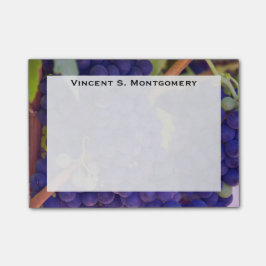 Monogram Blue Lila Trauben Post-it Klebezettel