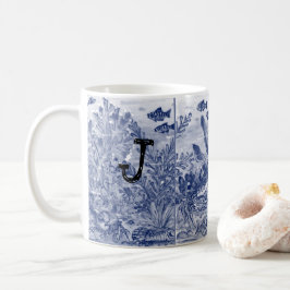 Monogram Blue Meereswelt Ocean Coasty Beachy Einzi Kaffeetasse