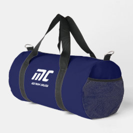 Monogram Blue Minimalistisch White Name Einfach fü Duffle Bag