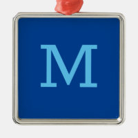 Monogram Blue Modern Fügen Sie Ihren Namen zuerst 