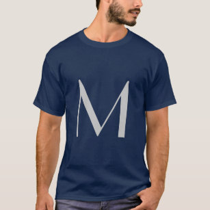 Monogram Blue Modern Fügen Sie Ihren Namen zuerst  T-Shirt