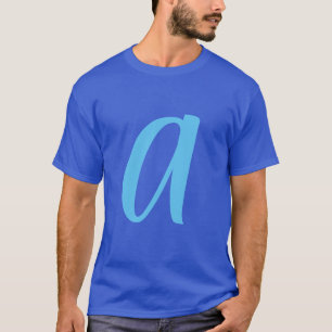 Monogram Blue Modern Fügen Sie Ihren Namen zuerst  T-Shirt