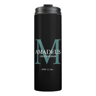 Monogram Blue Named thermal tumbler Thermosbecher