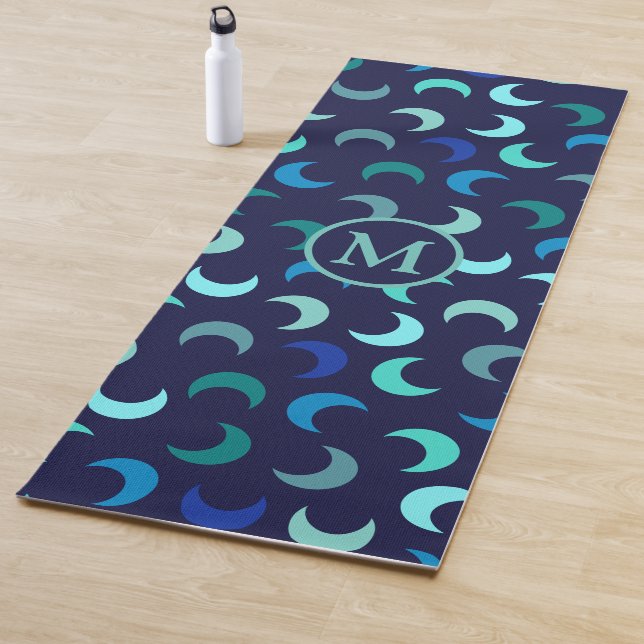 Monogram Blue New Moon Muster Yogamatte (Beispiel)