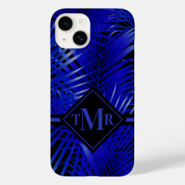 Monogram Blue Palm Case-Mate iPhone 14 Hülle