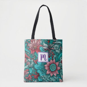 Monogram Blue Red Blume