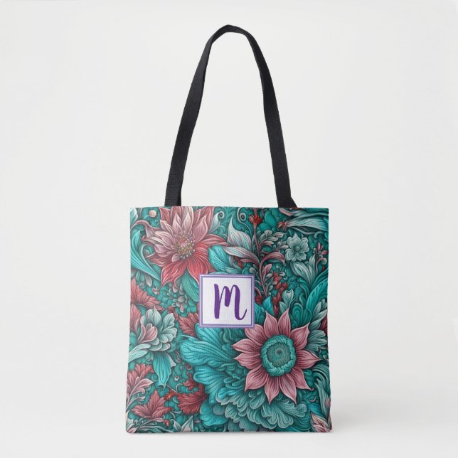 Monogram Blue Red Blume (Vorderseite)