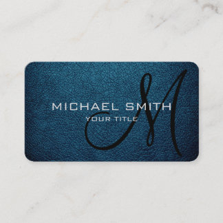 Monogram Blue Sapphire Leather Look Visitenkarte