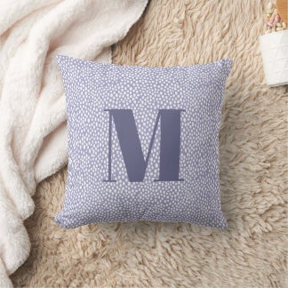 Monogram Blue Simple Painted Dots Pattern Kissen