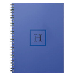 Monogram Blue Simple Stylish Modern Initial Notizblock