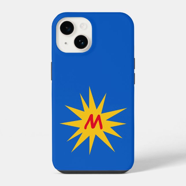 Monogram Blue Sternexplosion iPhone Hülle (Rückseite)