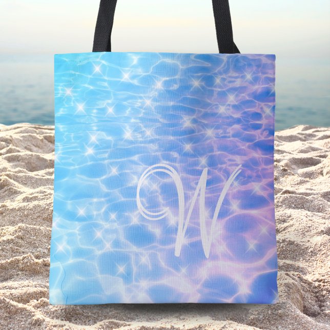 Monogram Blue Water Ocean Summer Elegant Stilvoll (Von Creator hochgeladen)