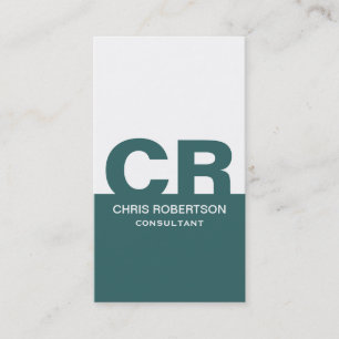 Monogram Blue White Consultant Business Card Visitenkarte
