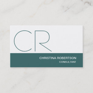 Monogram Blue White Consultant Business Card Visitenkarte