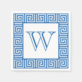 Monogram Blue & White Griechisch Papierserviette