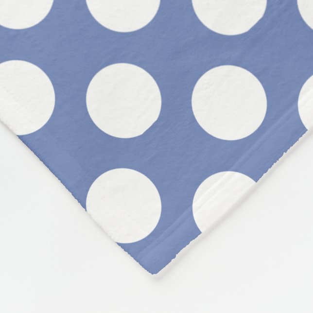 Monogram Blue White Trendy Fun Polka Dot Muster Fleecedecke (Ecke)