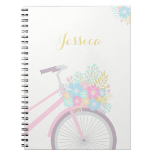 Monogram Blume Bicycle Notebook (80 Seiten B&W) Notizblock