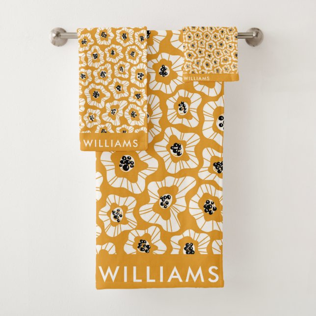 Monogram Blume Elegant Stilvolles Badetuch Set (Insitu)