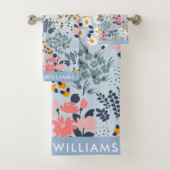 Monogram Blume Elegant Stilvolles Badetuch Set (Insitu)