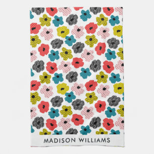Monogram Blume Elegant Stilvolles Küchentuch