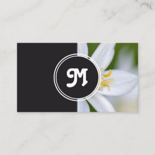 Monogram Blume Florist Hochzeitsplaner grau Visitenkarte